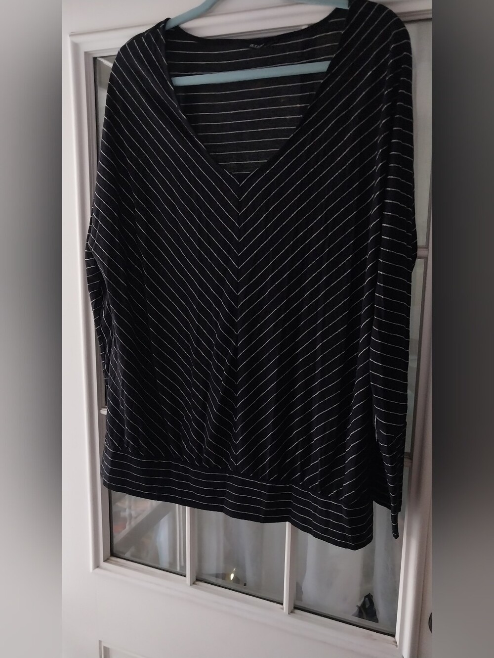 a.n.a A New Approach Metallic Striped Dolman Long Sleeve Top XL EUC